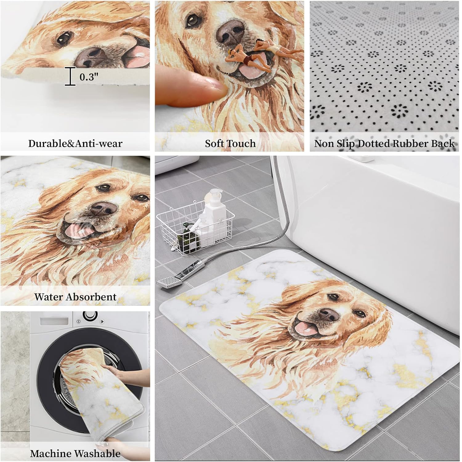 Golden Retrievers Kitchen Floor Mats