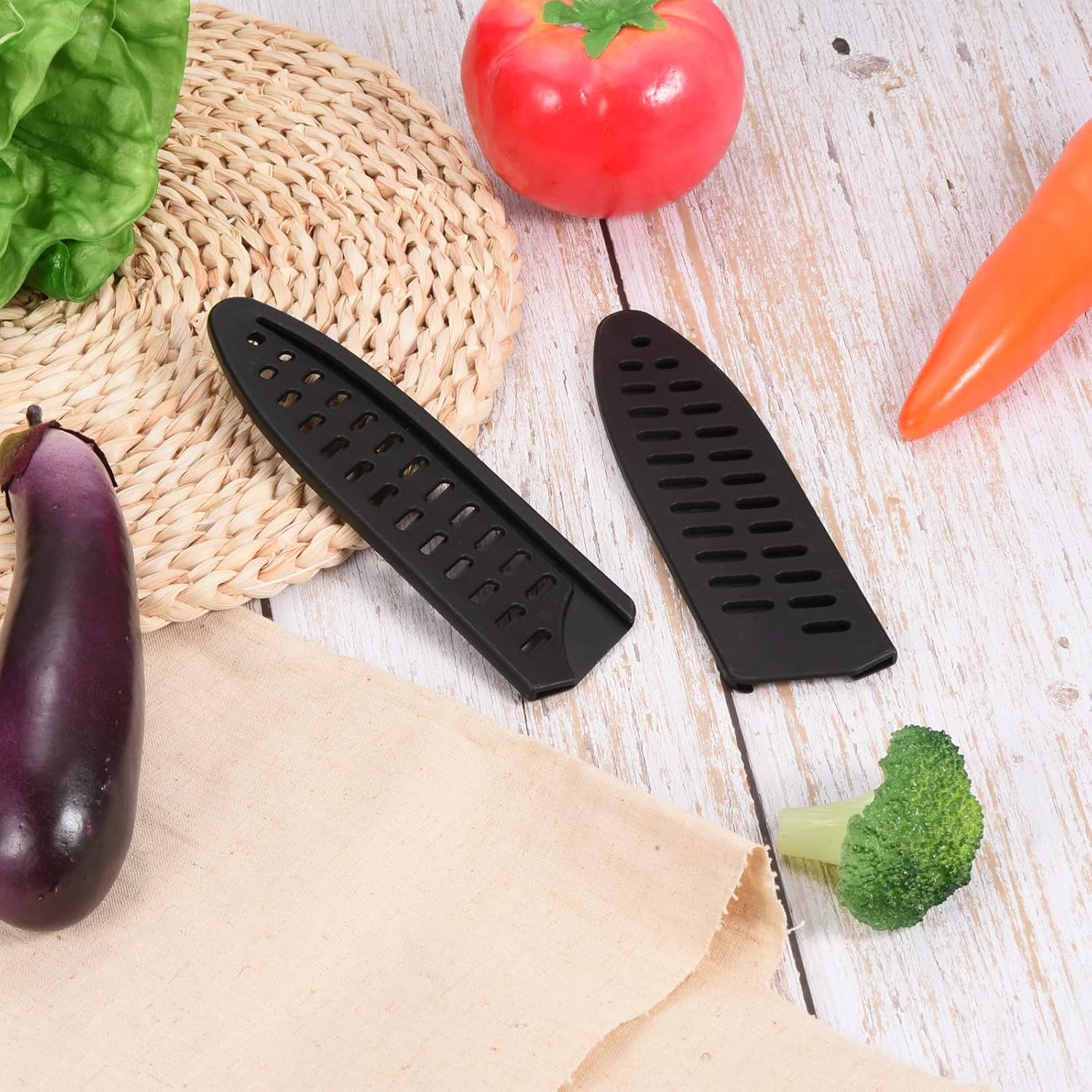 Safety Knife Covers - 6 Chef Knives Set 5-Piece Black