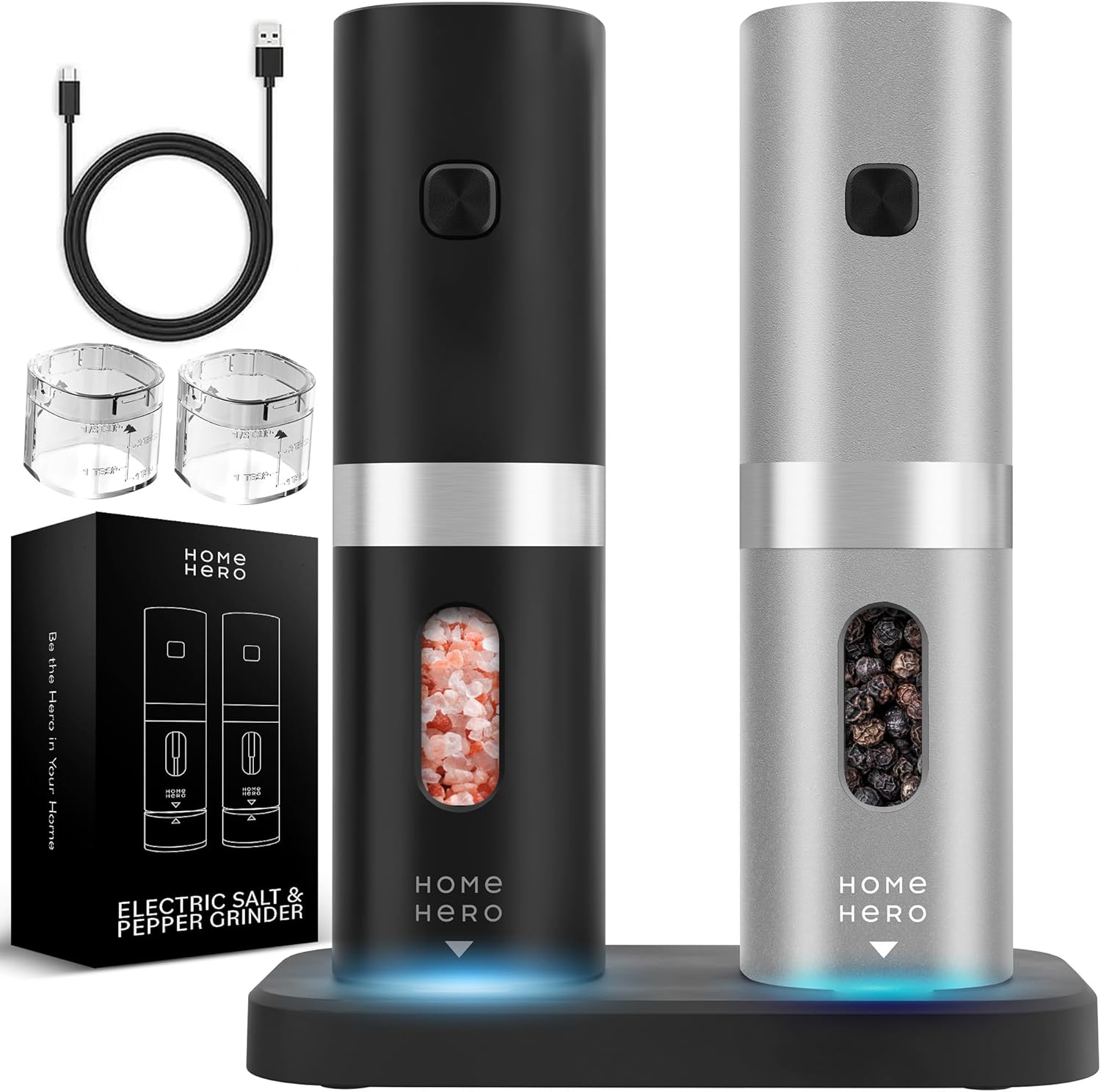 Home Hero Electric Salt and Pepper Grinder Set