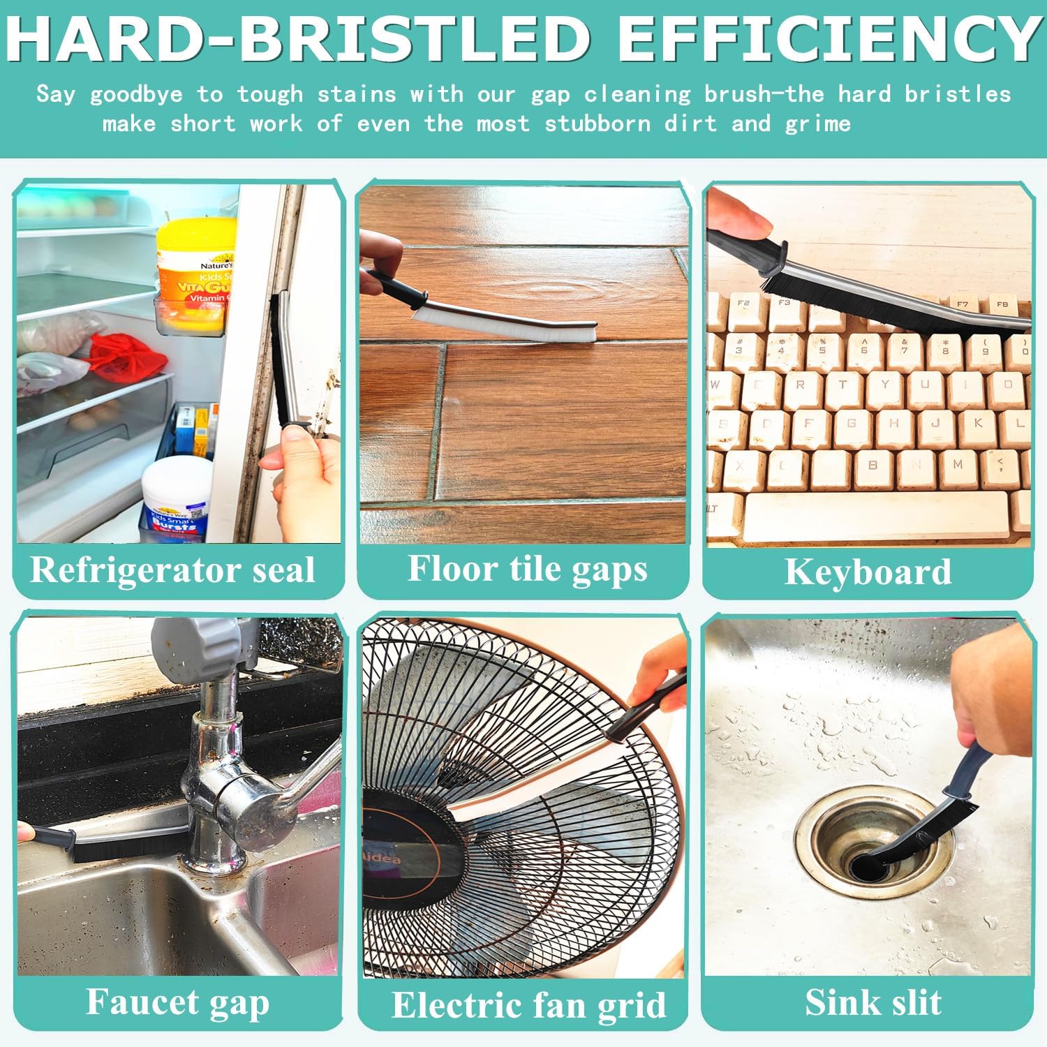 Stay Clean with Precision ALINGOTU Hard Bristle Crevice Cleaning Brush 2-Pack