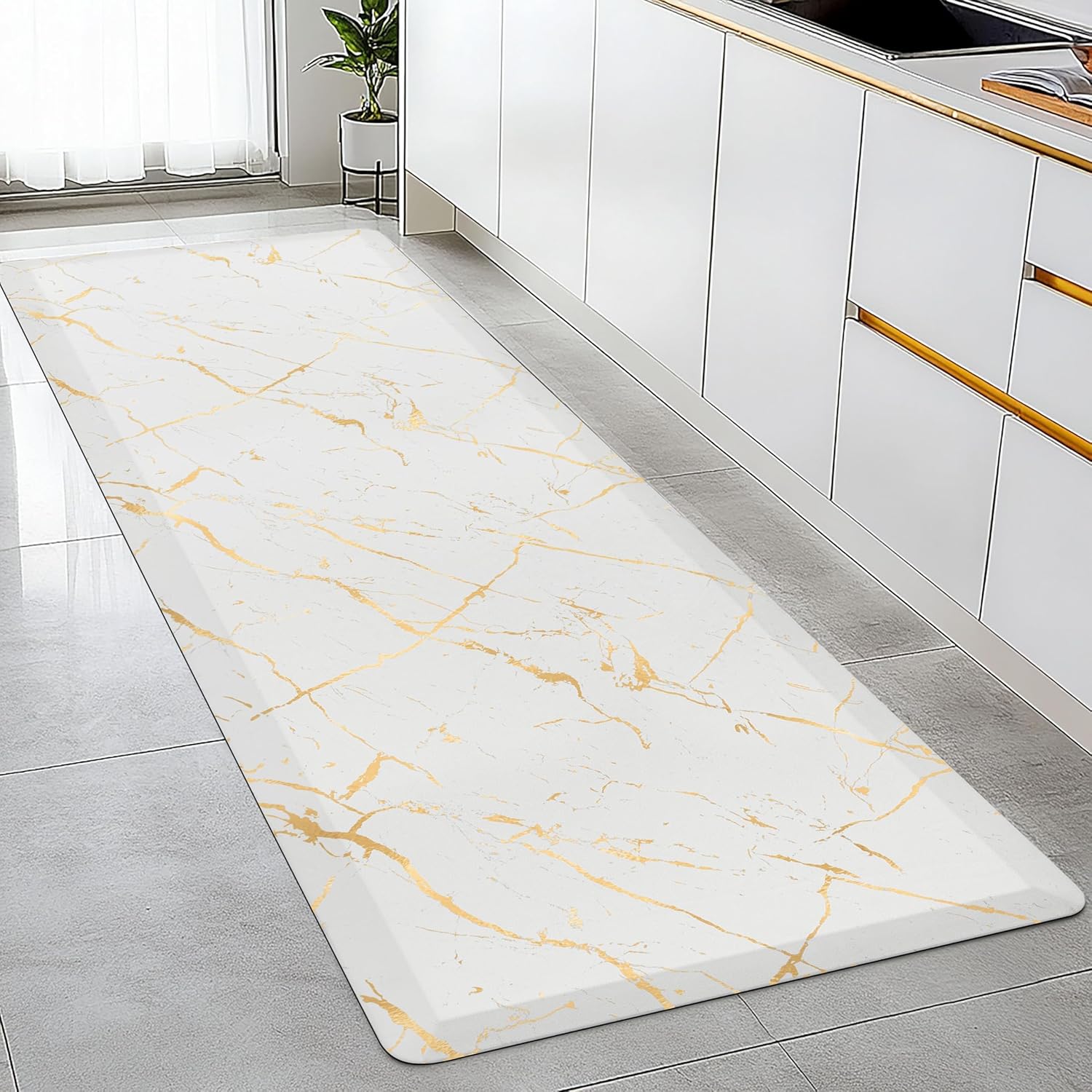 Luxury Gold Foil Kitchen Mat