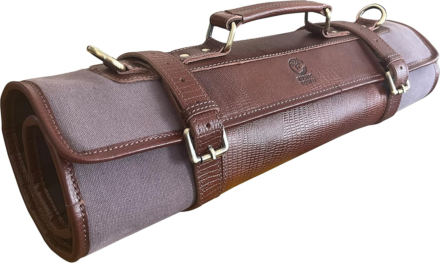 RUSTIC TOWN Genuine Leather Chef Knife Roll Set