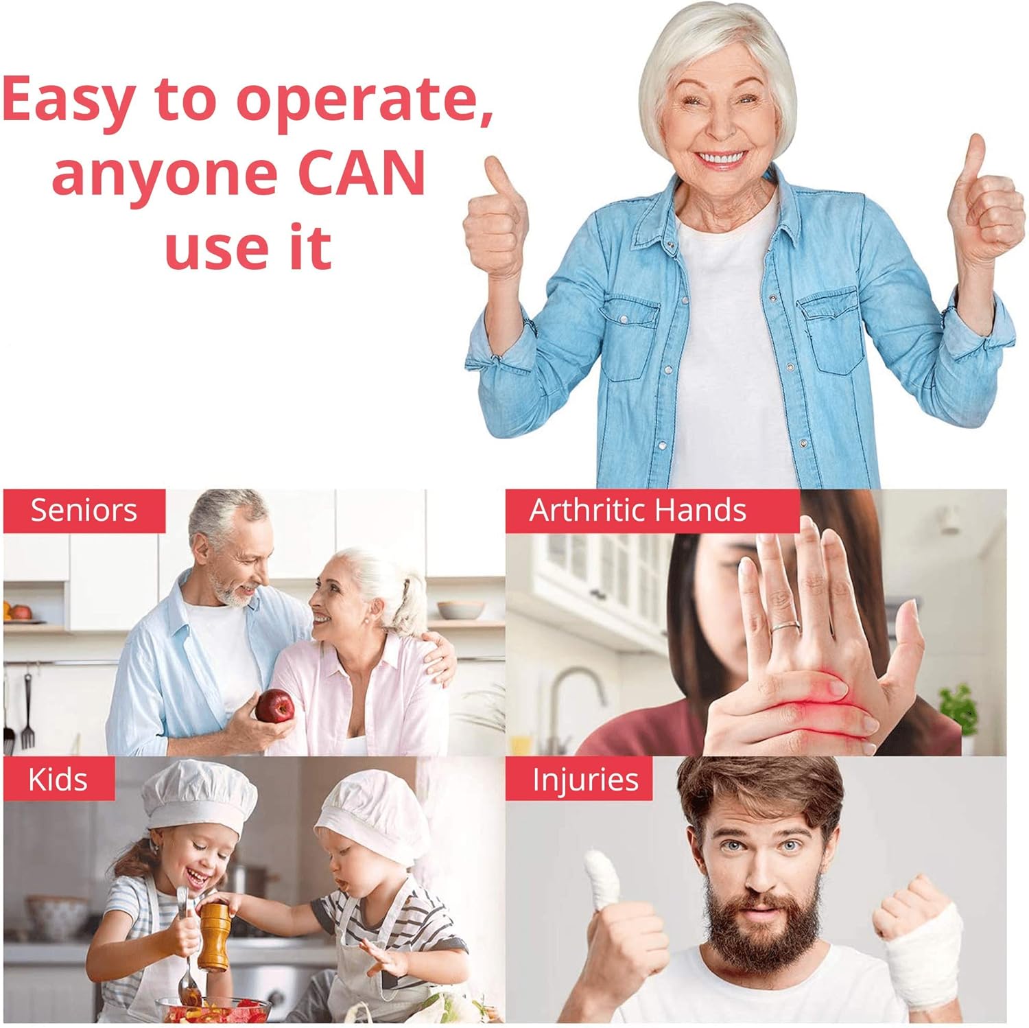Kitchen Mama - Effortless Can Opener Electric Can Opener One-Touch Battery-Operated