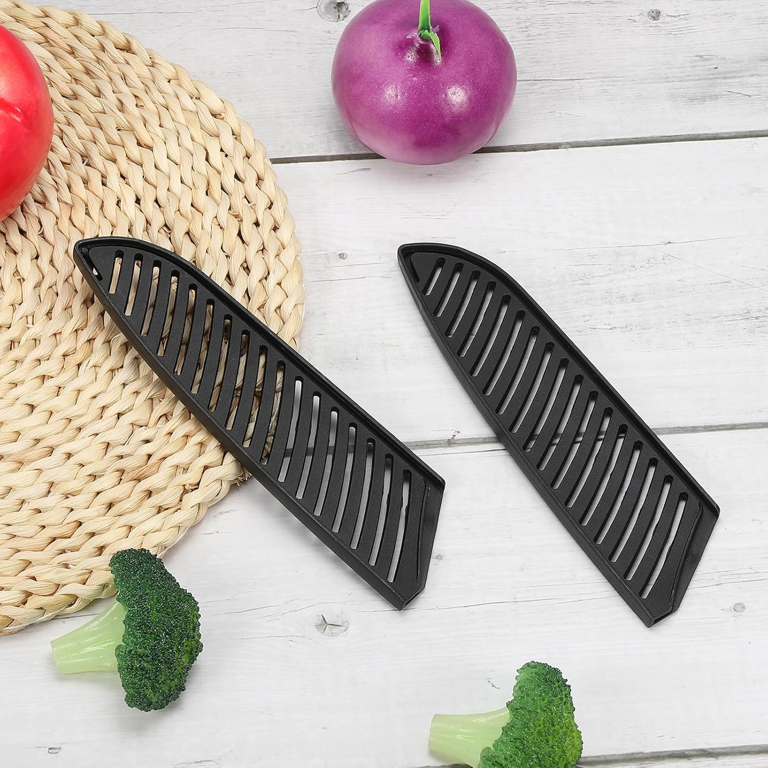 5-Pack PP Safety Knife Cover for 7 Santoku Knives in Black
