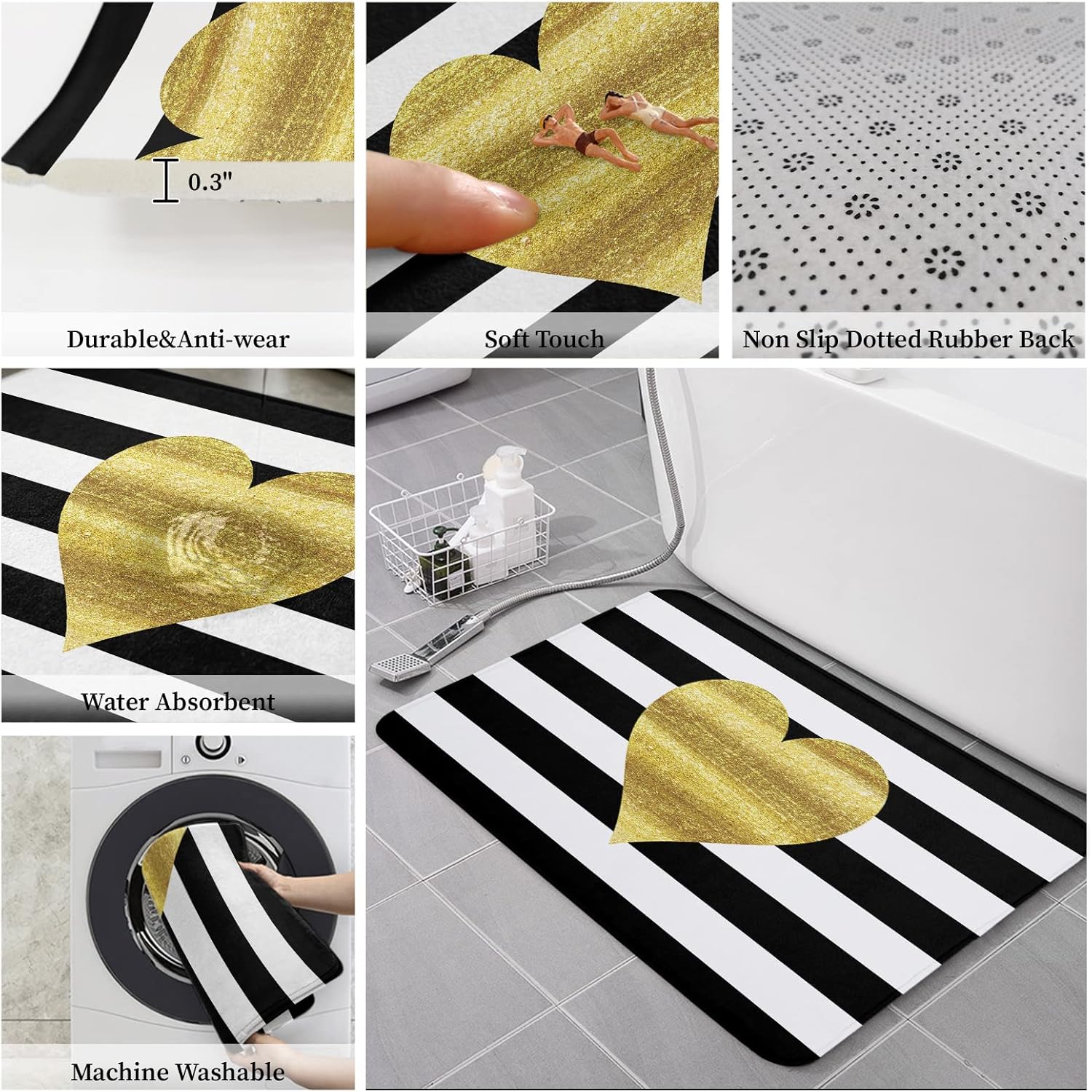 Heart-Shaped Kitchen Mats for Valentines Day