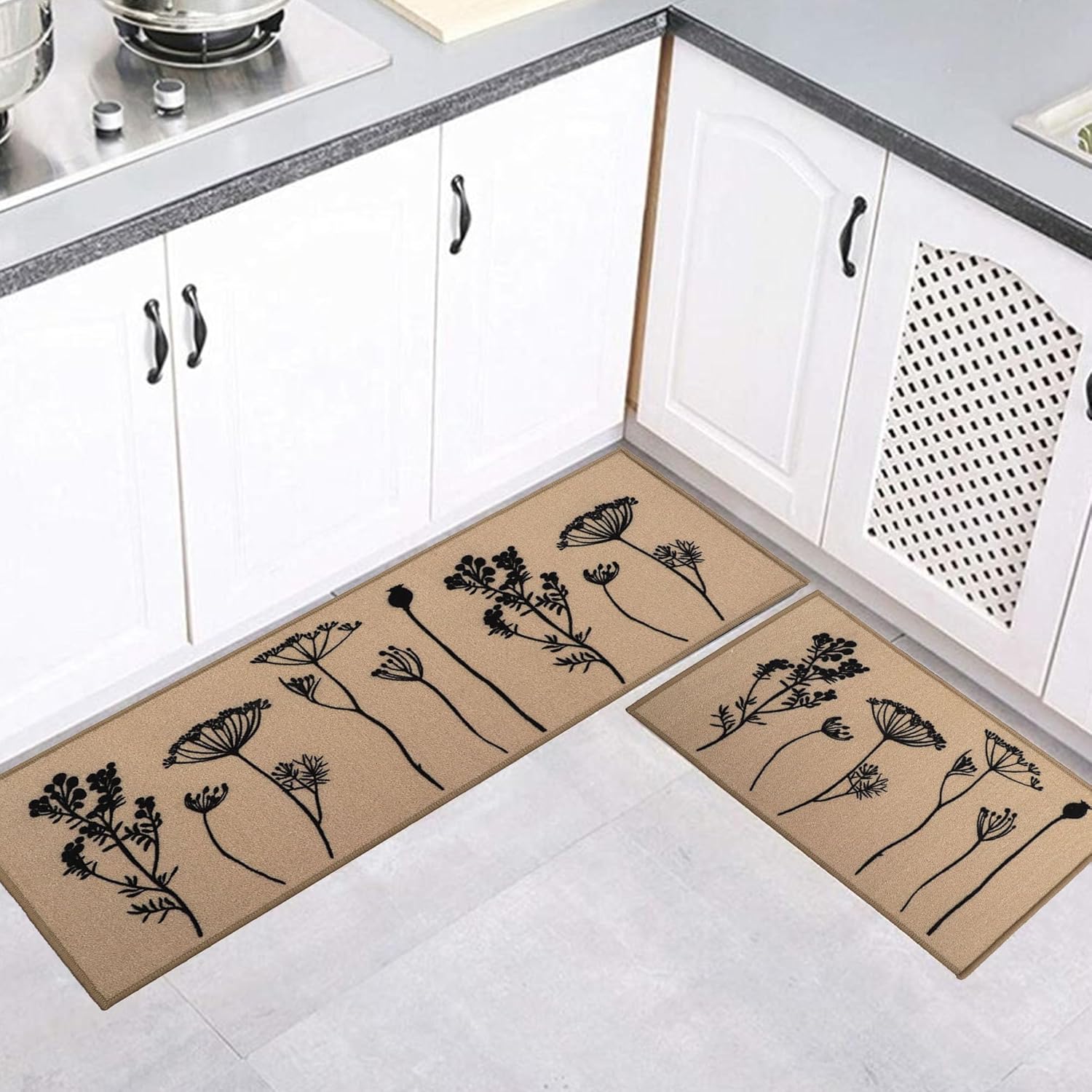 Evidecto Kitchen Mat Set 2 Pieces - Comfy Stylish