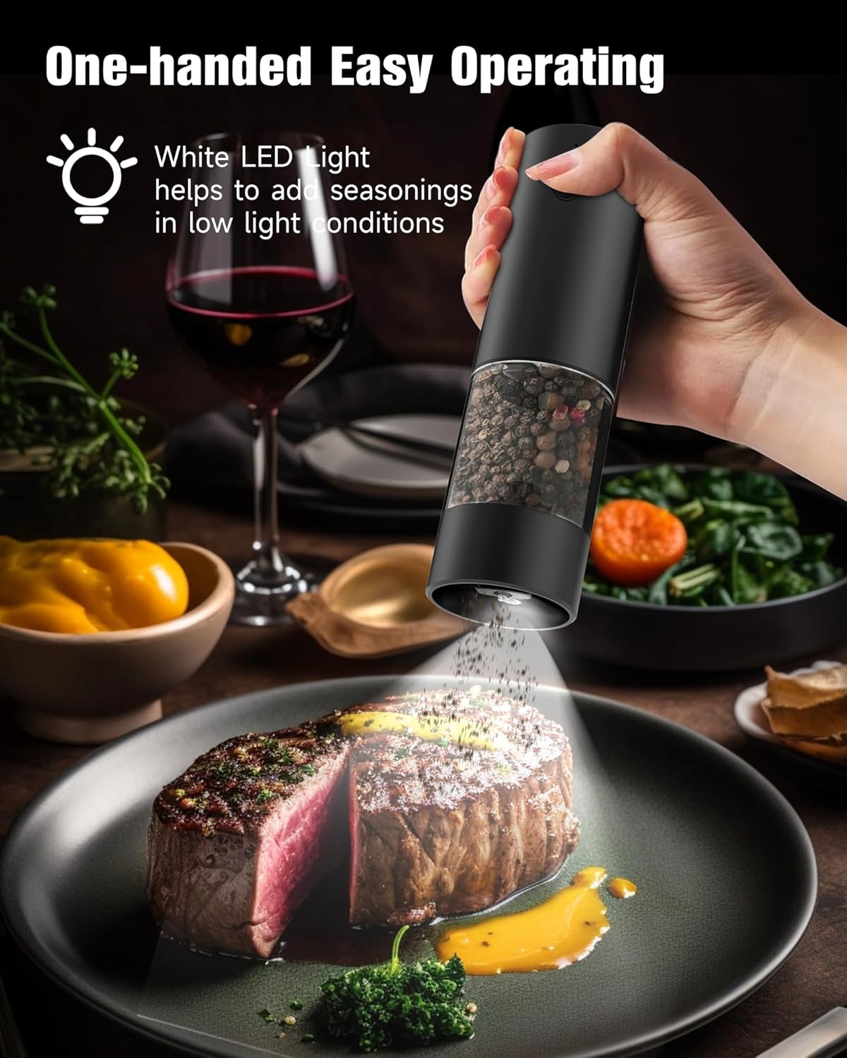 Rechargeable Salt Pepper Mill Set