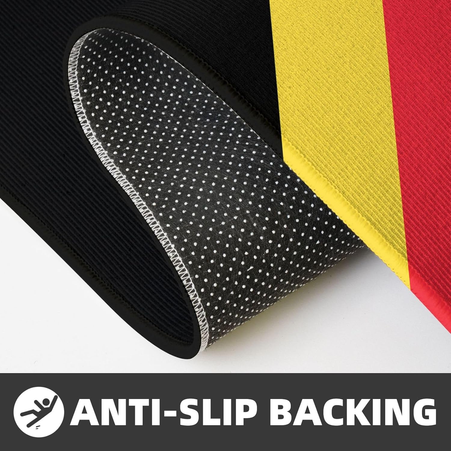 Comfortable Durable Kitchen Mat with Belgian Flag Print - Waterproof Non-Slip