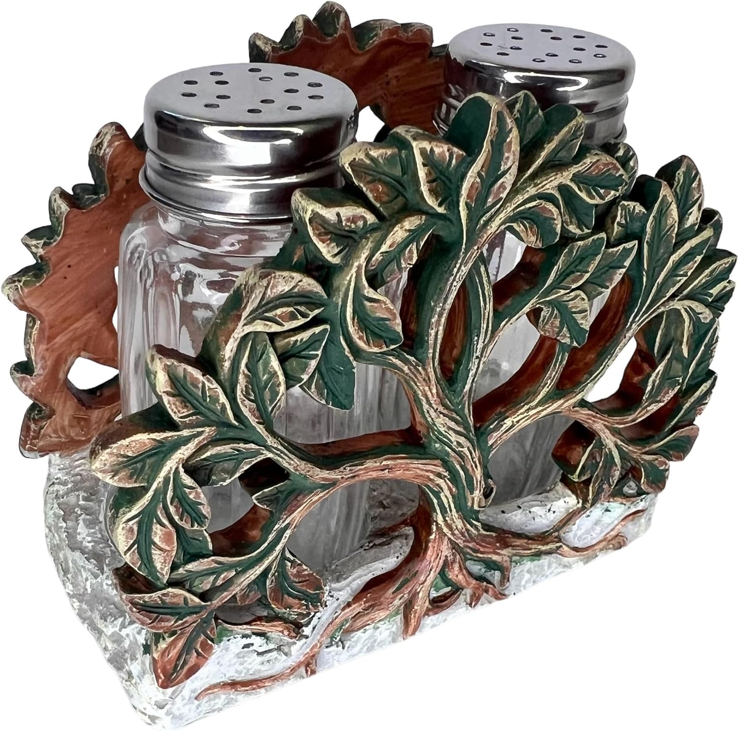 Top BrassTree of Life Salt and Pepper Shaker Set