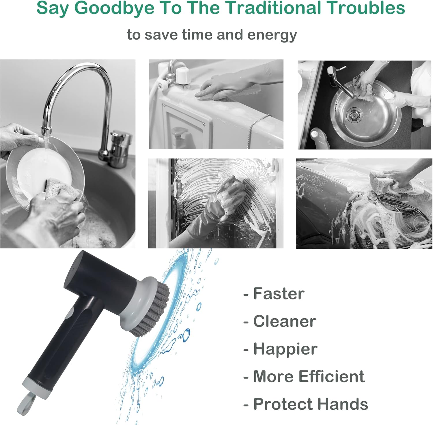 Amvnotia Electric Spin Scrubber Kitchen Cleaning Tool