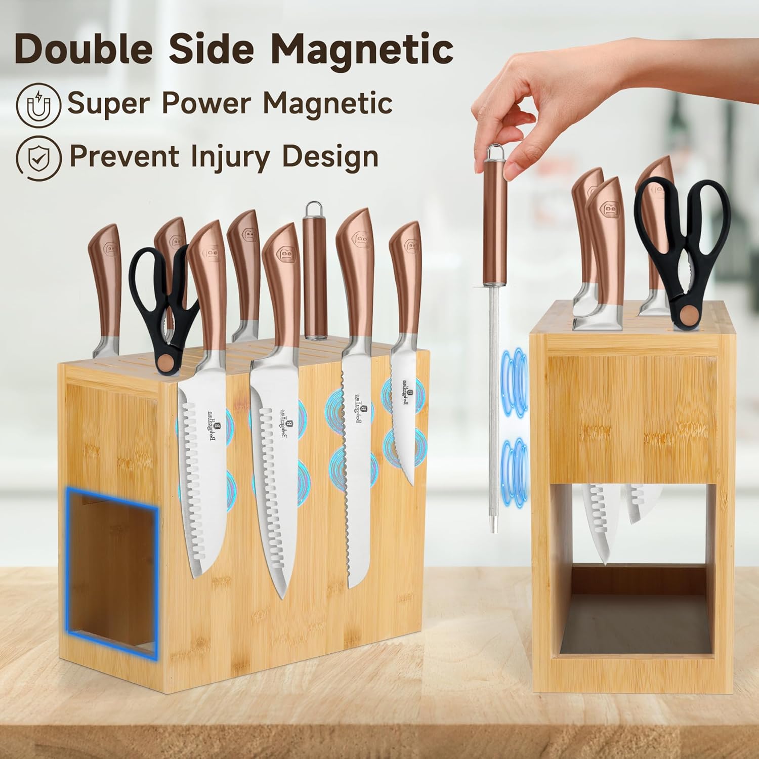Sturdy Magnetic Knife Block for Cooking and Storage