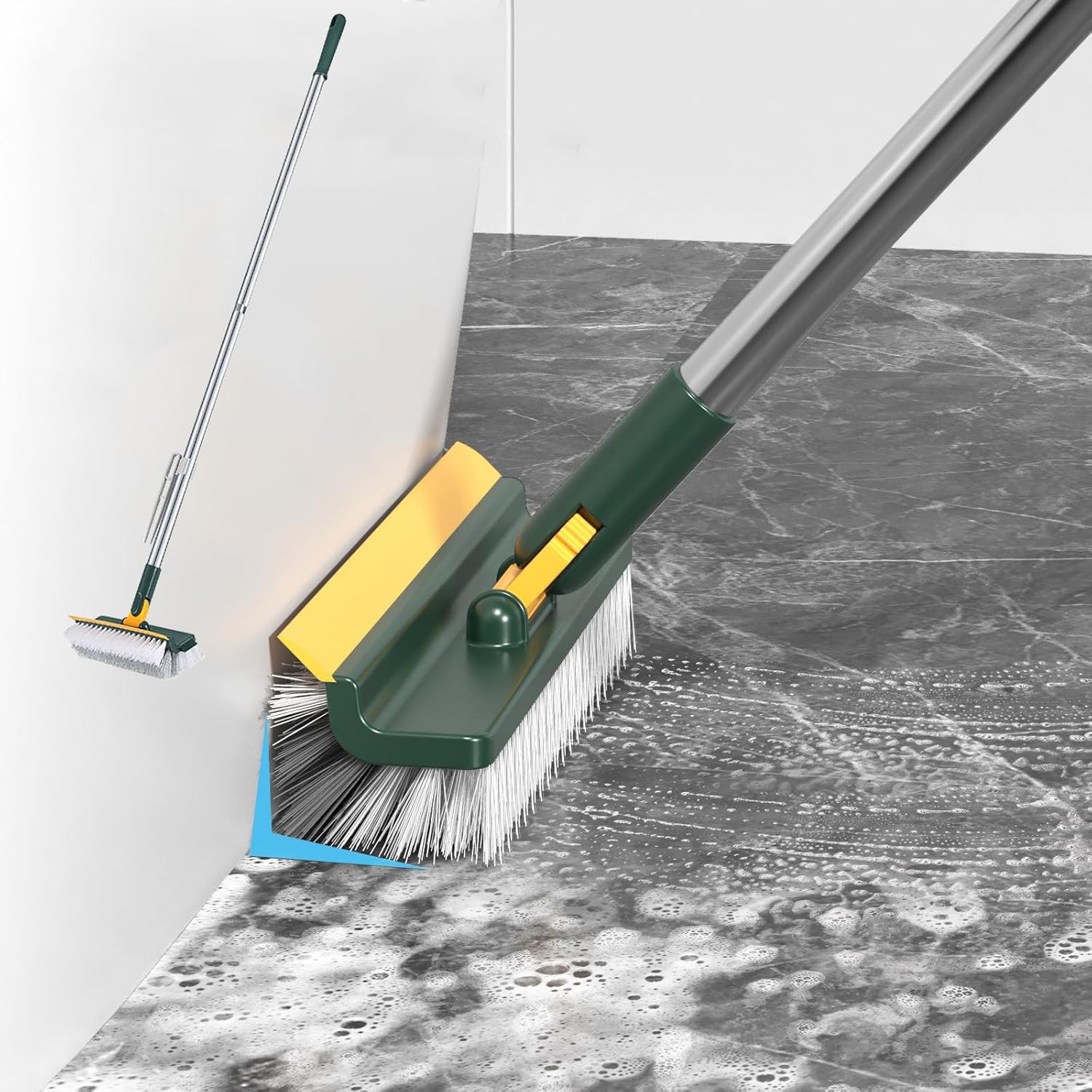 Sturdy 3-in-1 Floor Scrub Brush for Tiles and Grout