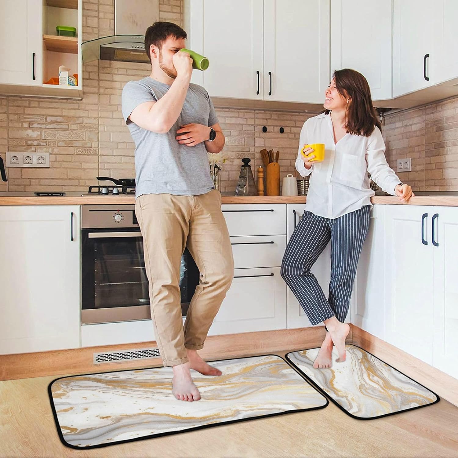 Kigai White Marble Anti Fatigue Mats