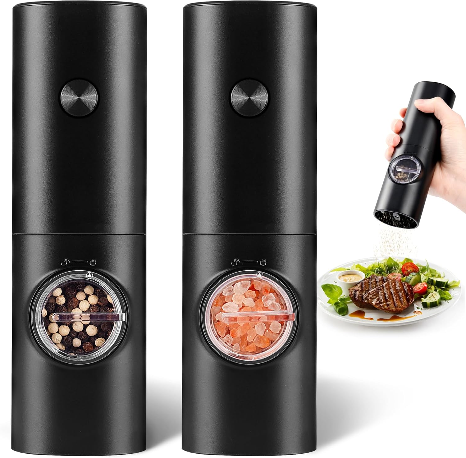 Gulex Electric Salt and Pepper Grinder Set Automatic Ceramic Mill Set