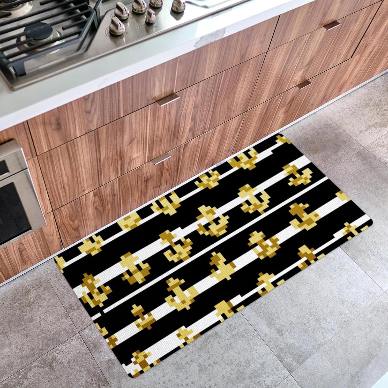 RODAILYCAY Kitchen Stripe Mat Anti-Slip Sink Runner with 40x75cm