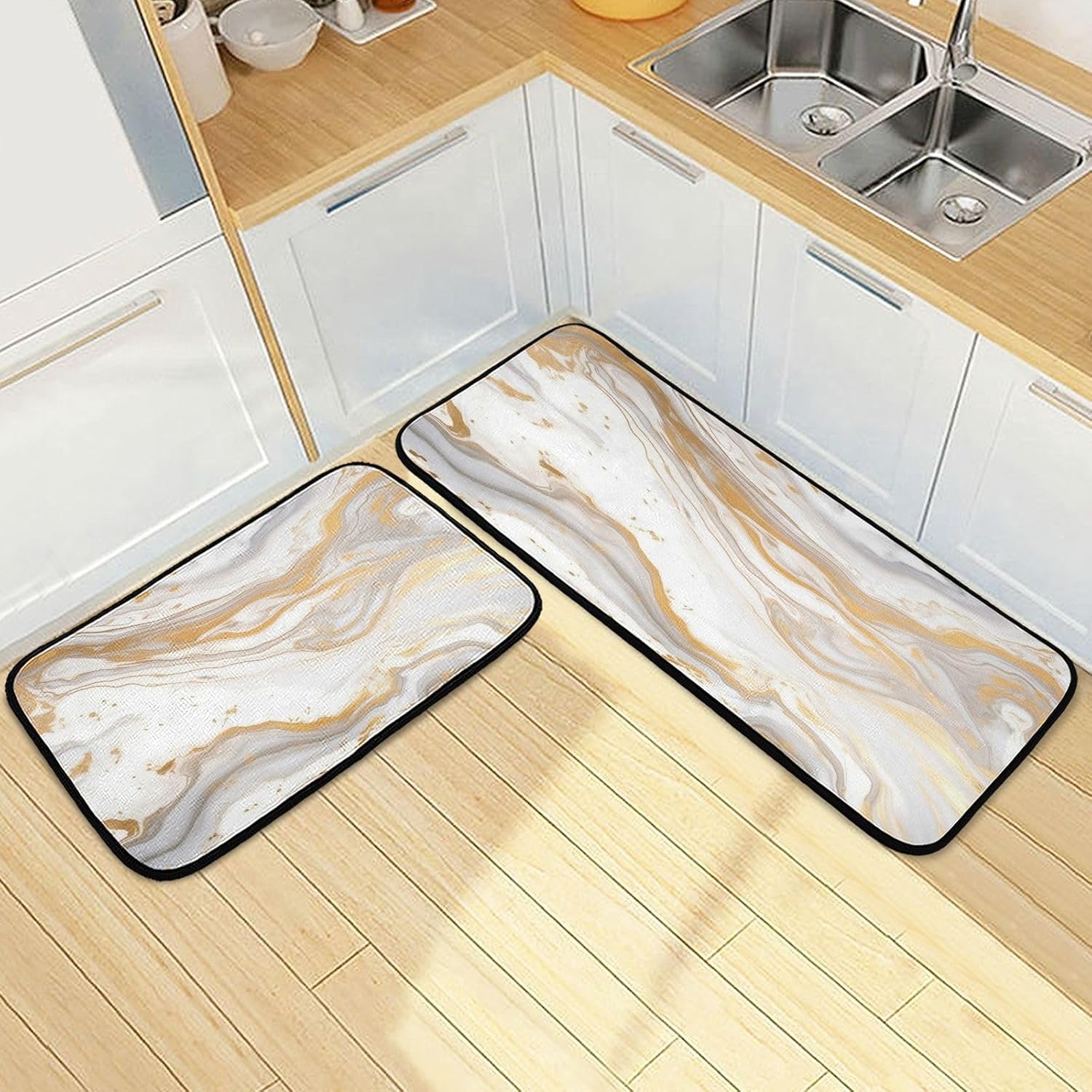 Kigai White Marble Anti Fatigue Mats