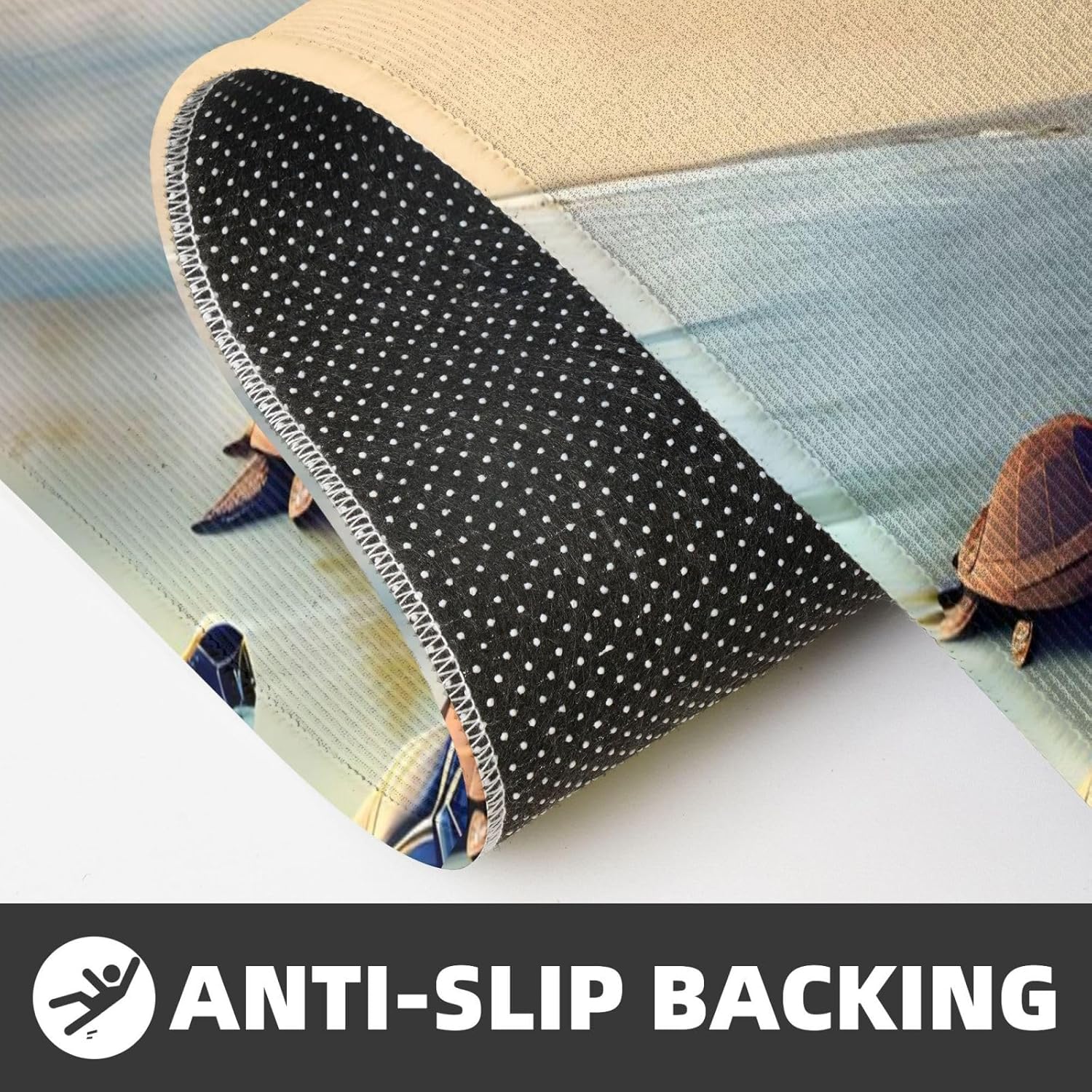 Turtles on the Beach Kitchen Mat - Durable Waterproof