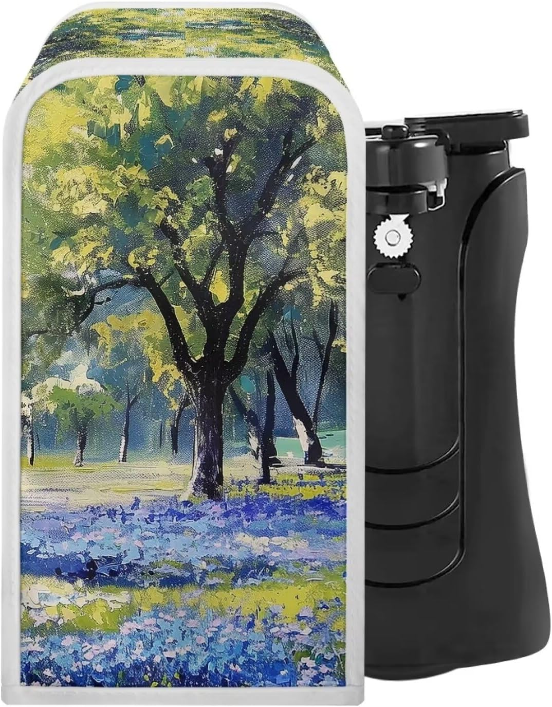 ZOUTAIRONG Blue Flower Park Can Opener Cover - Durable and Waterproof