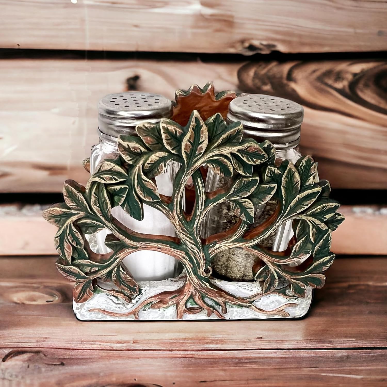 Top BrassTree of Life Salt and Pepper Shaker Set