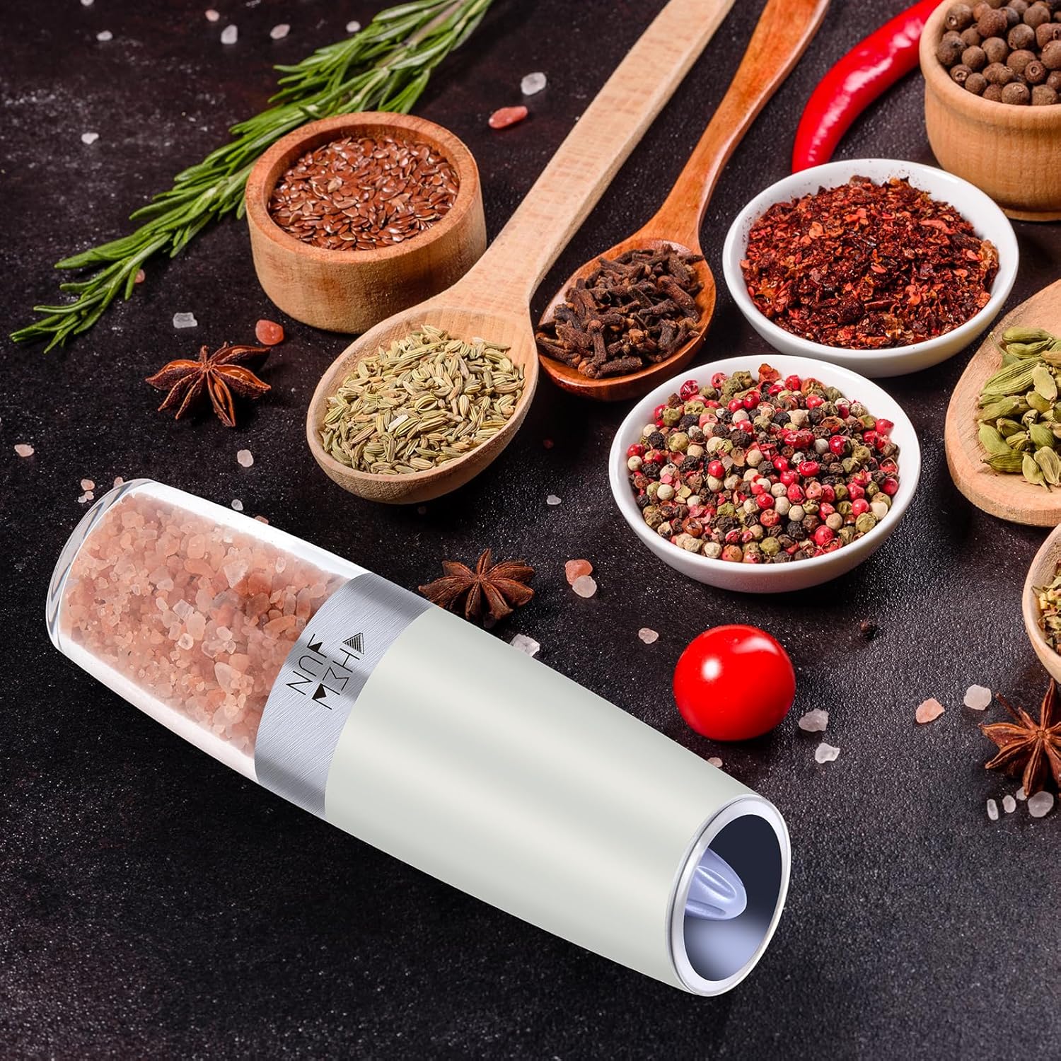 Gravity Salt Pepper Grinder Set by CHEW FUN