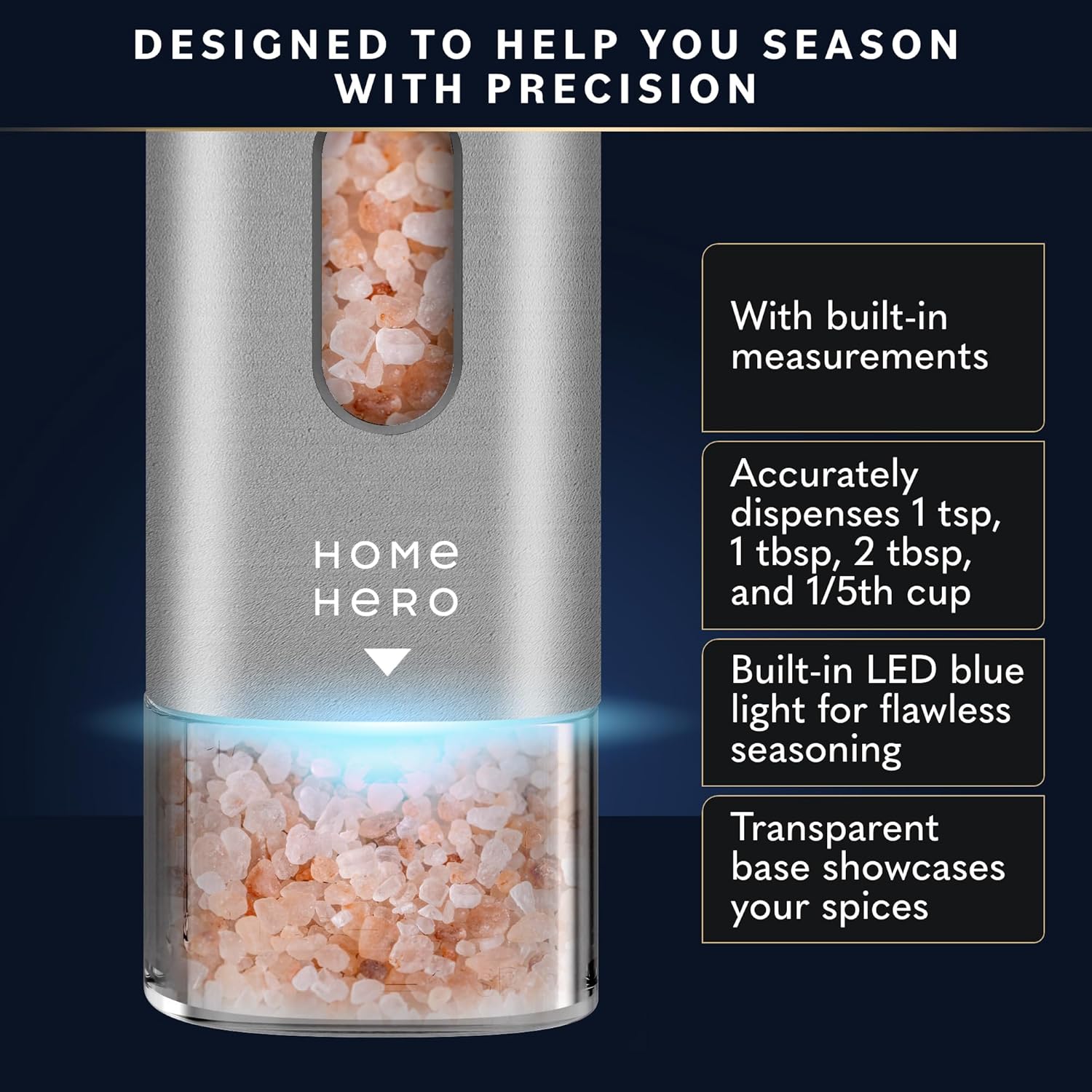 Home Hero Electric Salt and Pepper Grinder Set