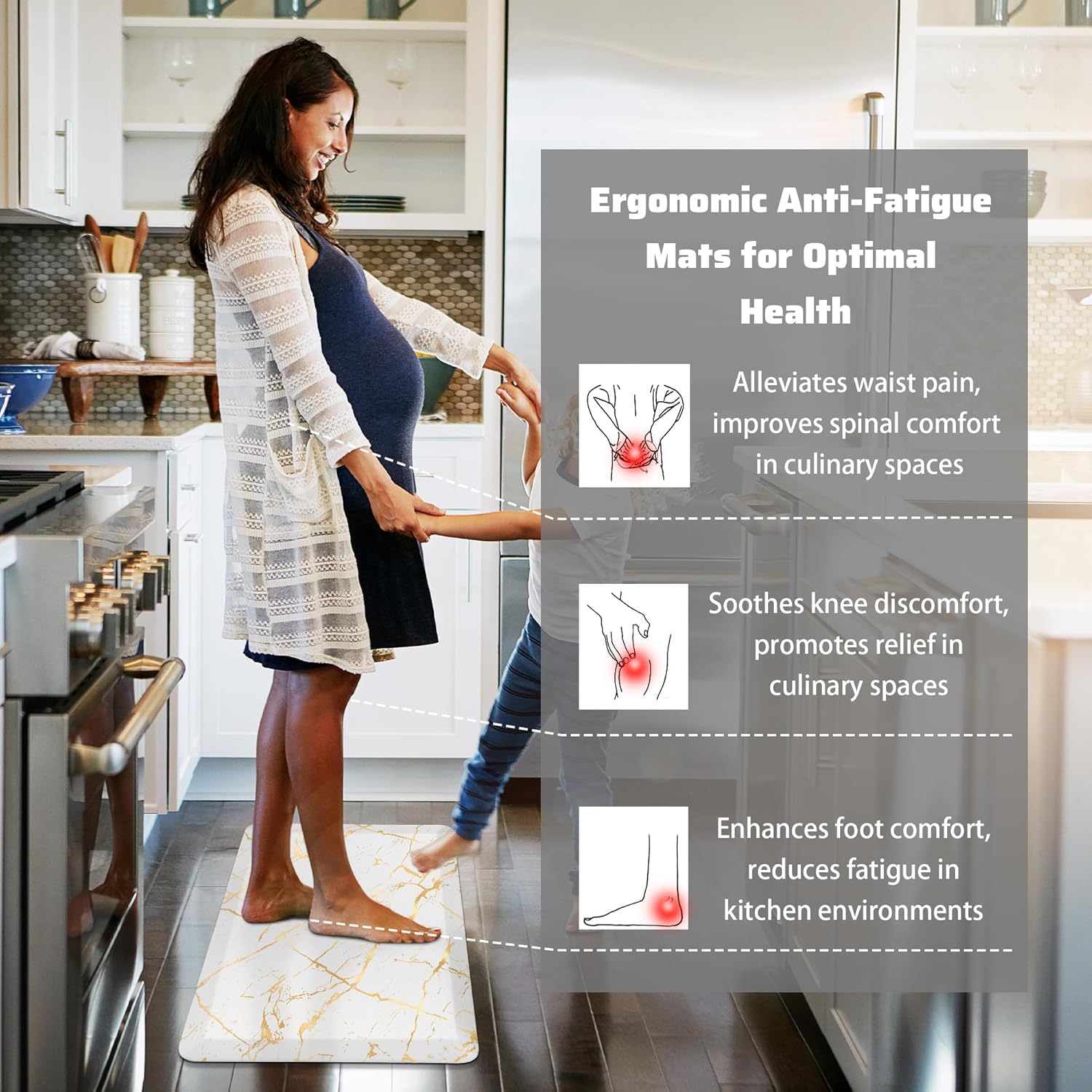 Luxury Gold Foil Kitchen Mat
