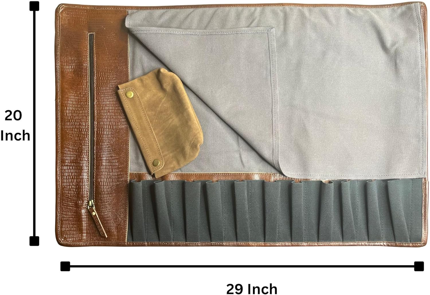 RUSTIC TOWN Genuine Leather Chef Knife Roll Set