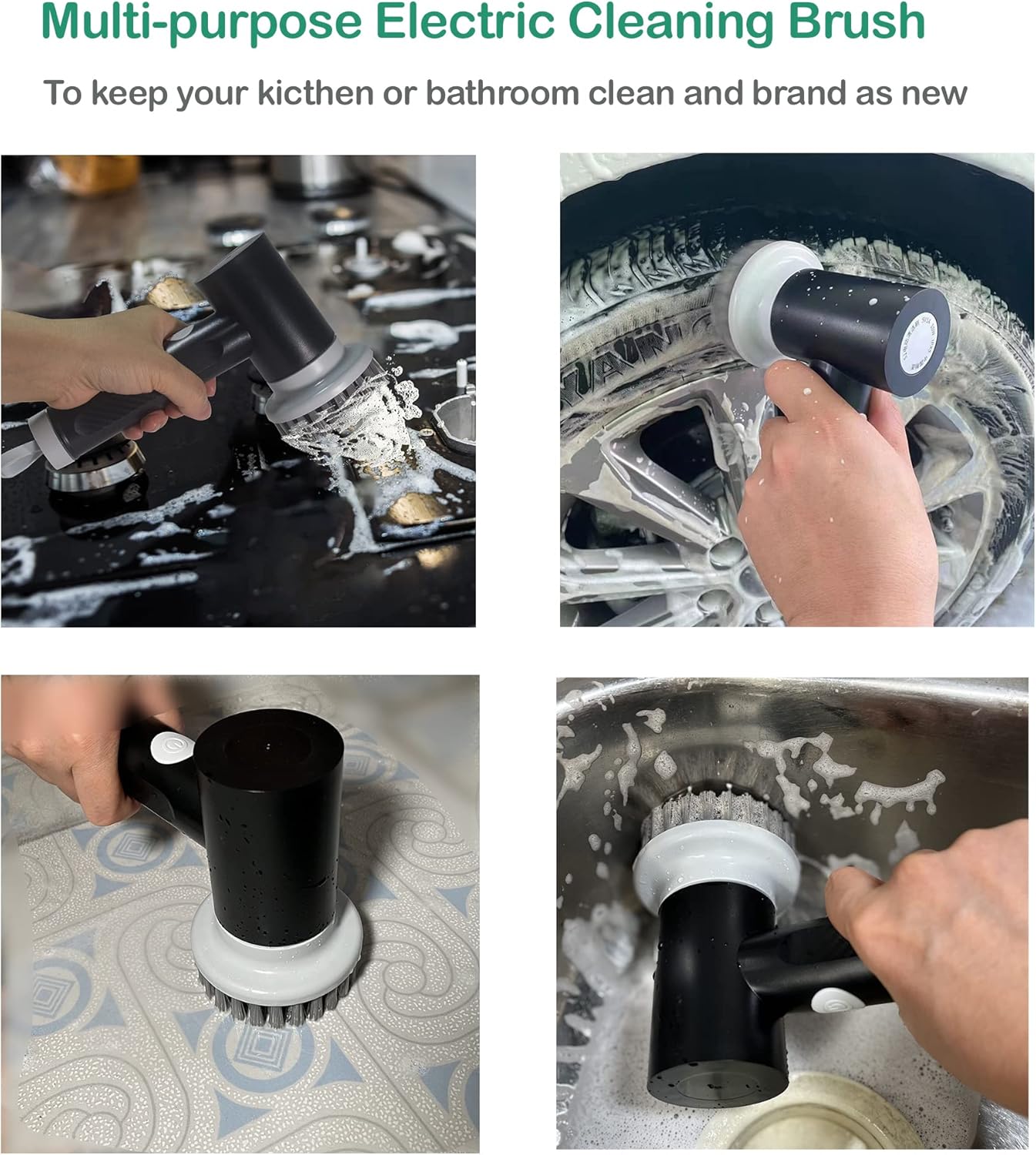 Amvnotia Electric Spin Scrubber Kitchen Cleaning Tool