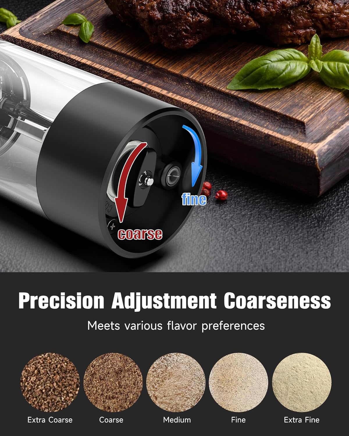 Rechargeable Salt Pepper Mill Set