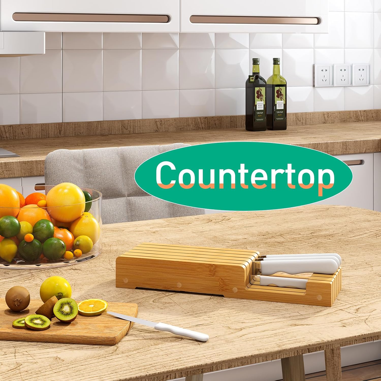 Elevate Your Kitchen with This Stunning Bamboo Knife Block