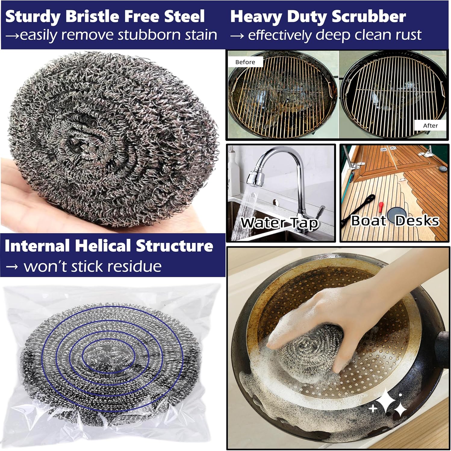 AFSN Multi-Purpose Heavy-Duty Stainless Steel Cleaning Brush