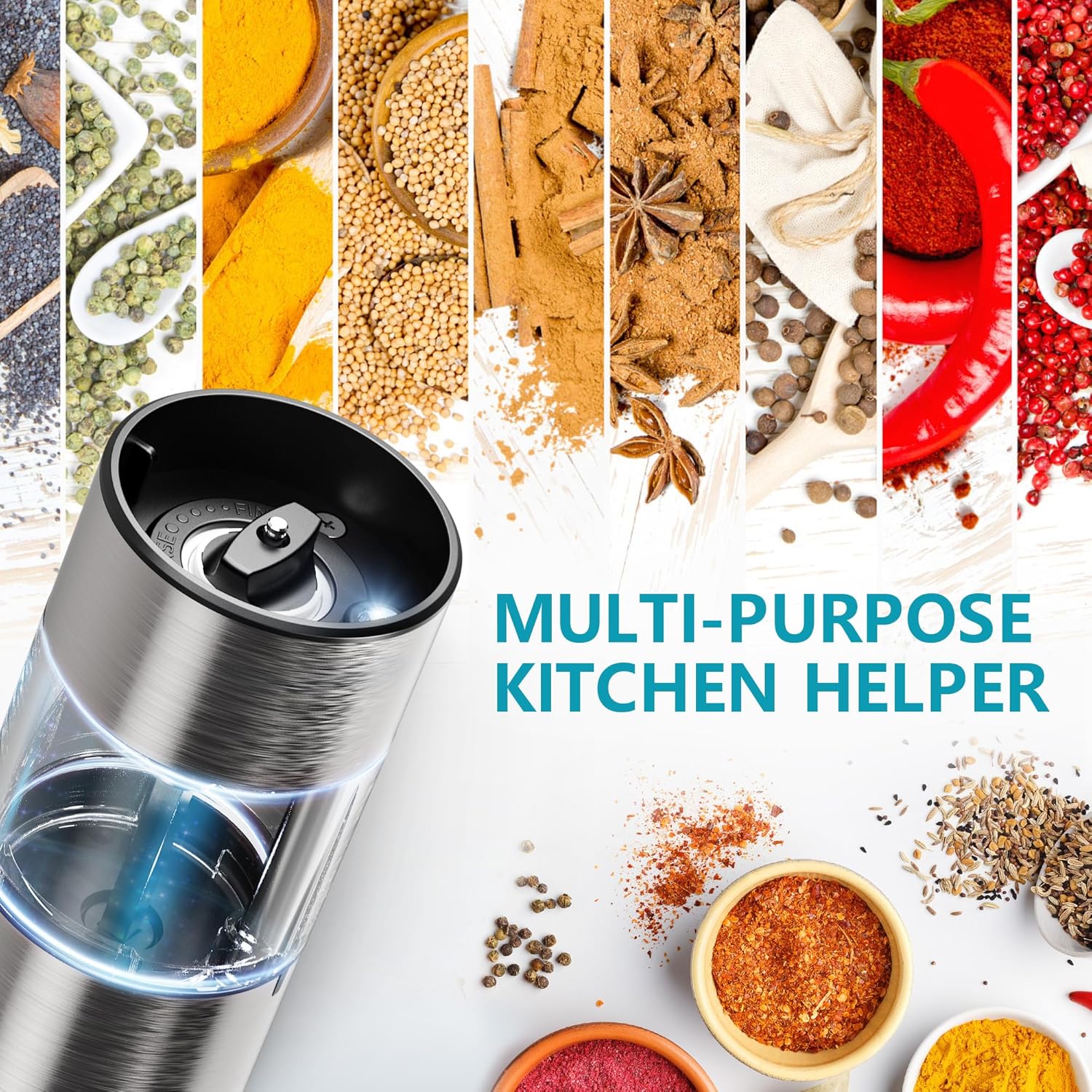 High-Quality Electric Salt Pepper Grinder Set USB Rechargeable