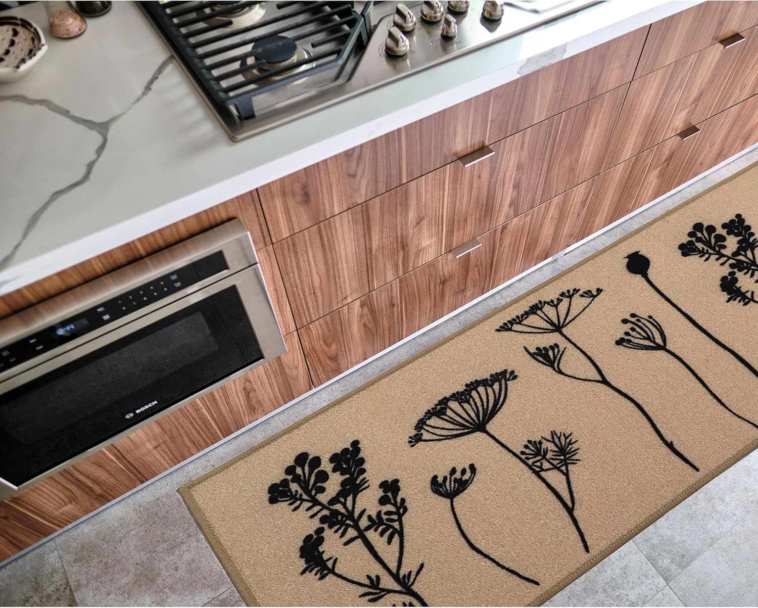 Elegant Wool Effect Kitchen Mat Runner Rug