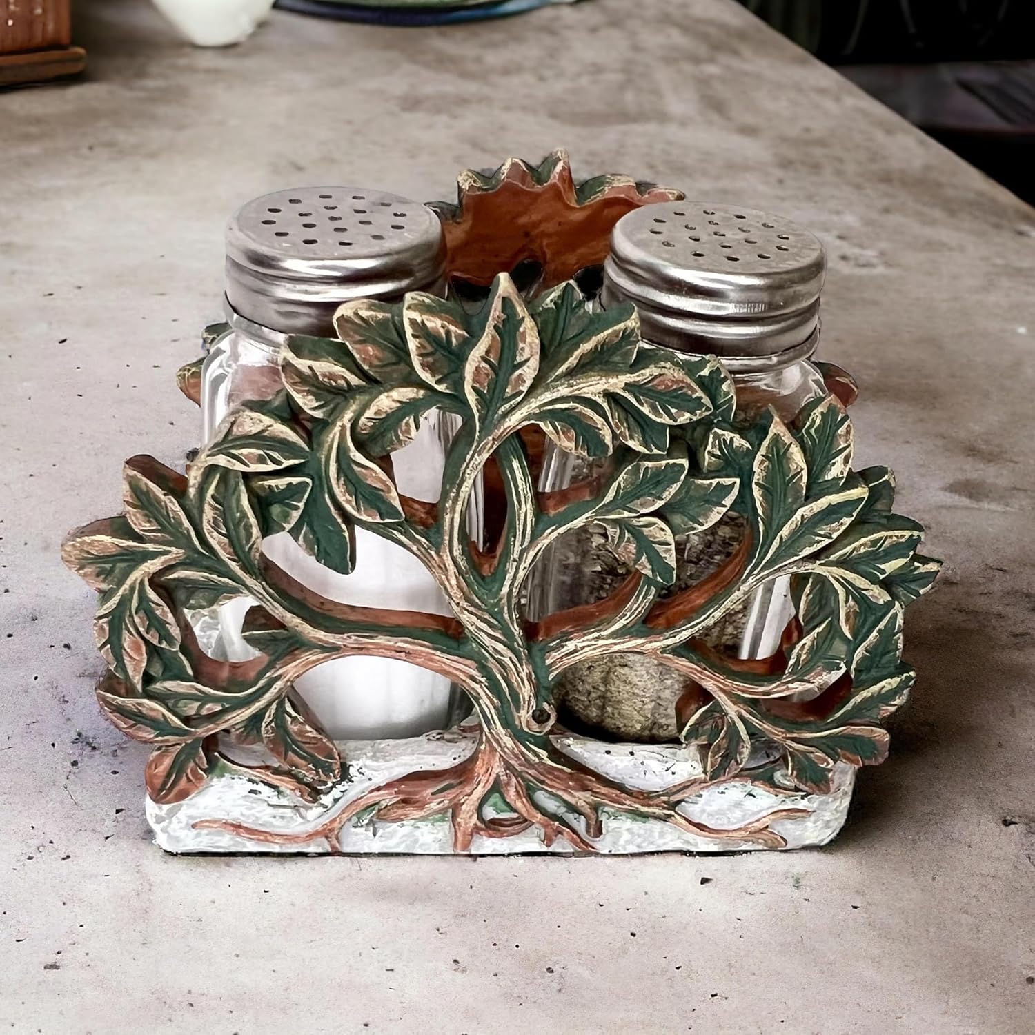 Top BrassTree of Life Salt and Pepper Shaker Set