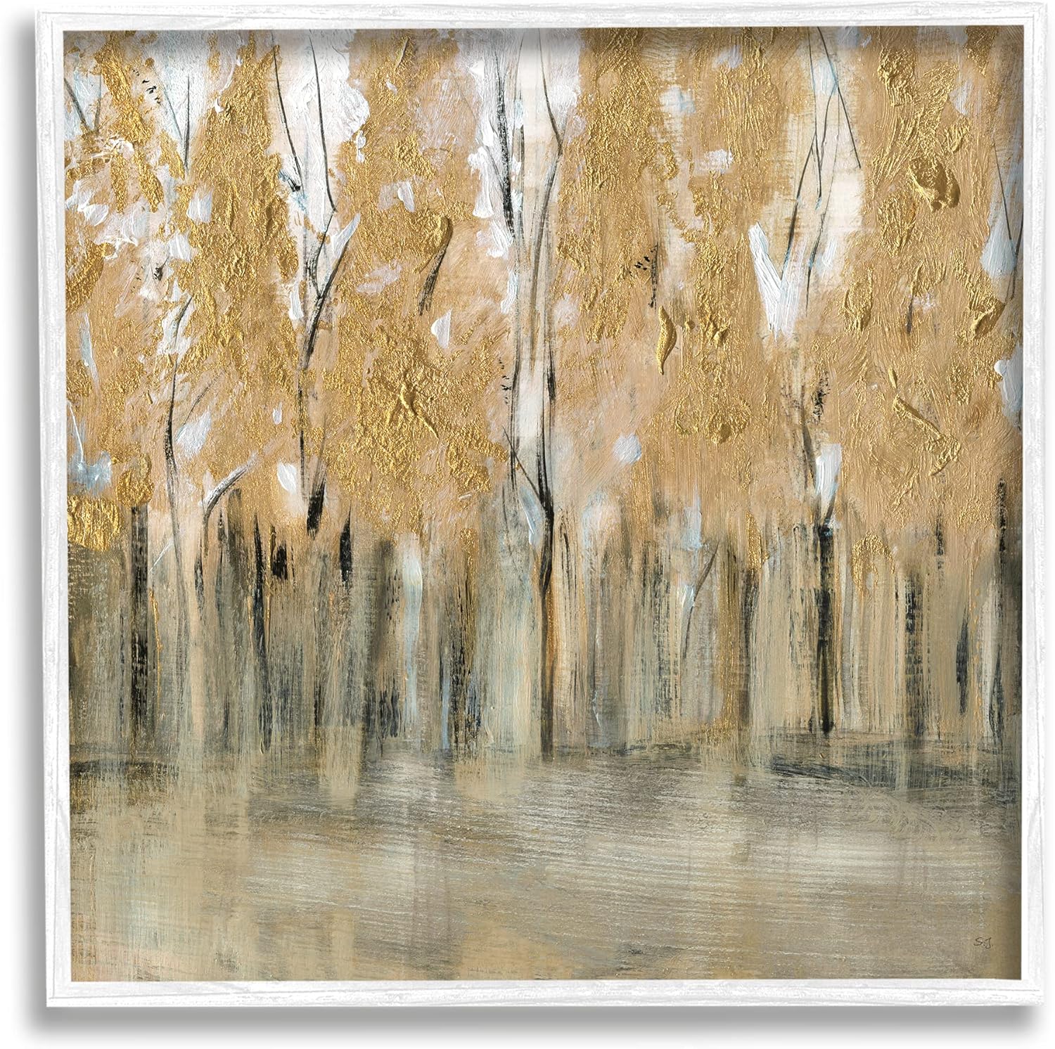 Stupell Industries Rising Tree Forest Abstract Nature Landscape BrownGrey