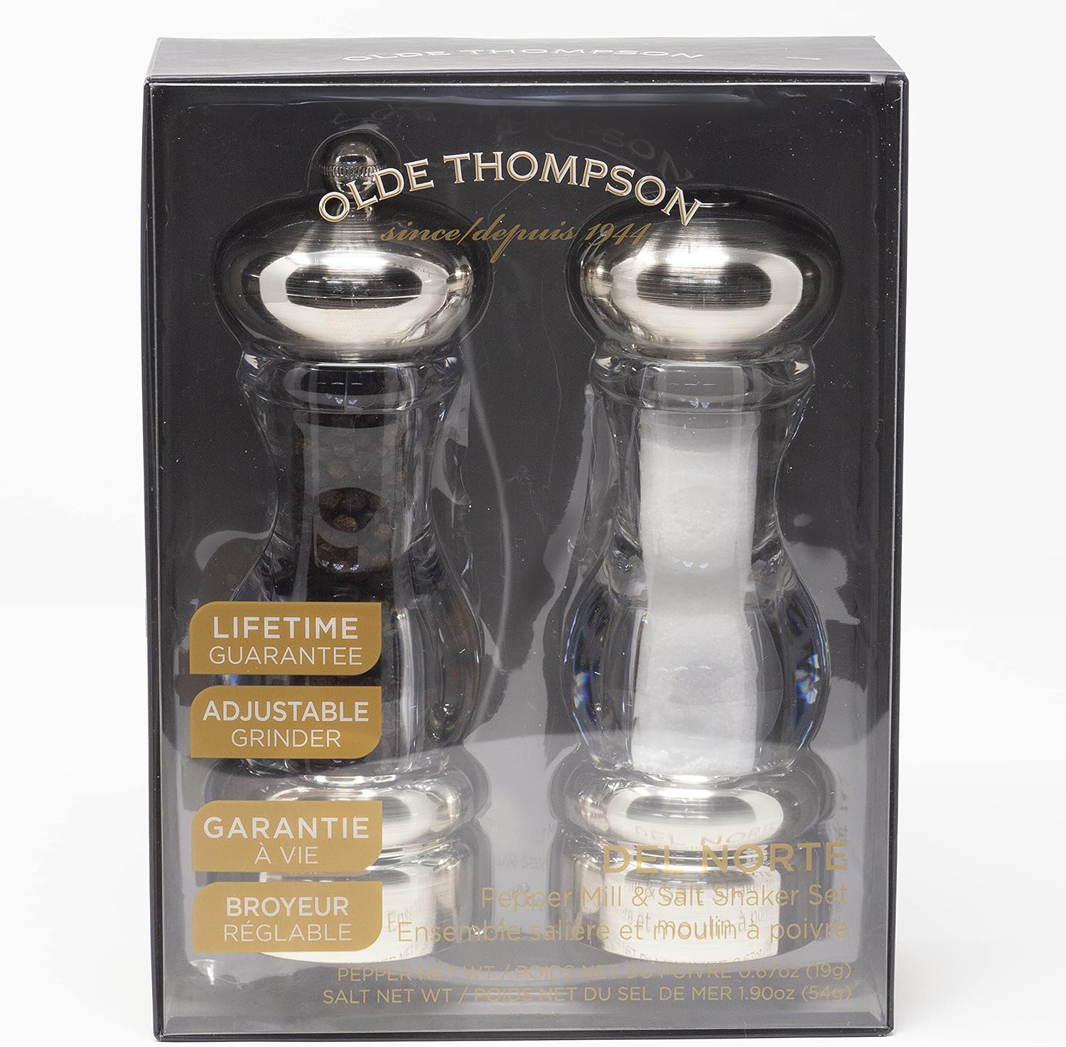 Olde Thompson Del Norte Pepper Mill Salt Shaker Set