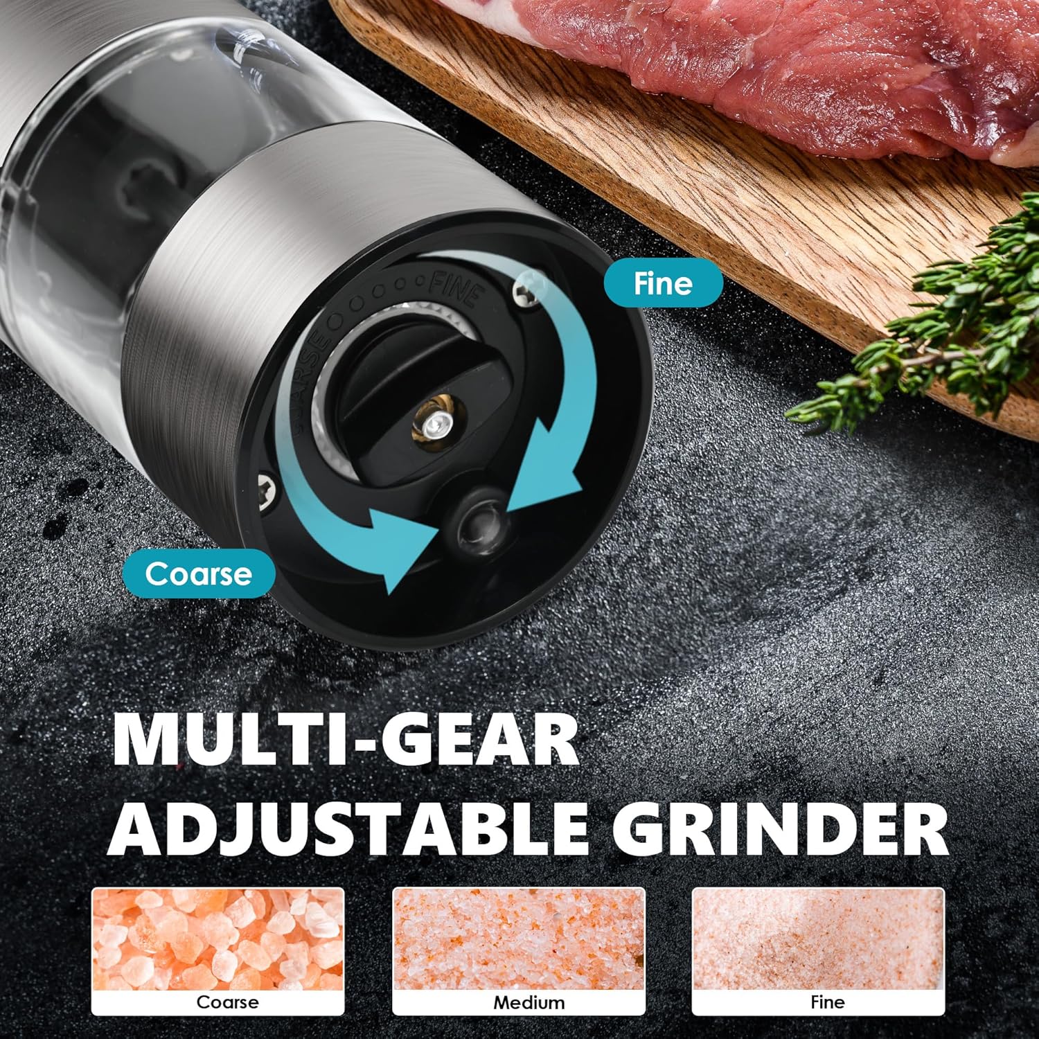 High-Quality Electric Salt Pepper Grinder Set USB Rechargeable